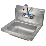 John Boos PBHS-W-1410-P Splash Mount Hand Sink w/ Faucet, 4-in On-Center, 14 x 10 x 5-in Bowl