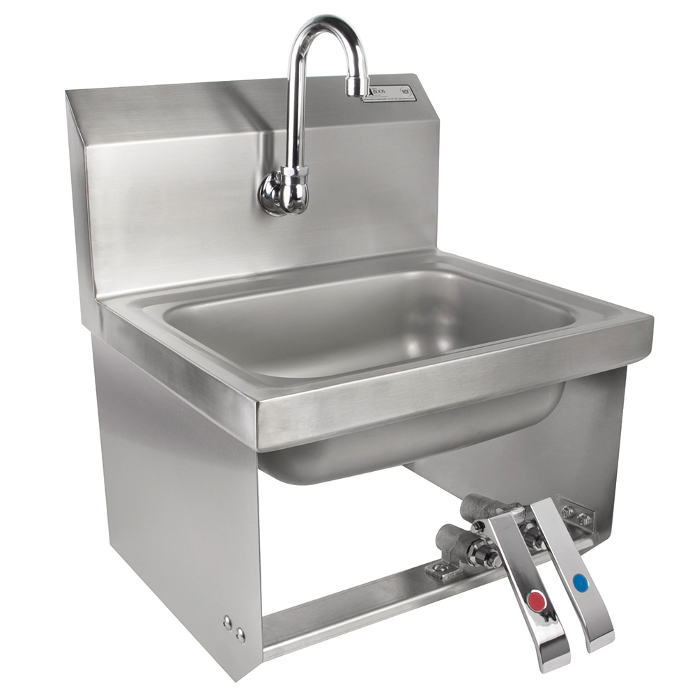 John Boos PBHS-W-KVMB-1 Splash Mount Hand Sink w/ Gooseneck Spout, 1-Hole, 14 x 10 x 5-in Bowl