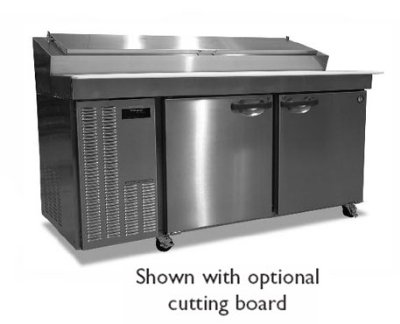 Hoshizaki HPR72A Refrigerated Prep Table w/ (18) 1/6-Pan Capacity & 2-Solid Doors, Stainless