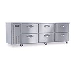 Hoshizaki HUR96A-D Undercounter Refrigerator w/ 6-Drawers, Stainless, 29.1-cu ft