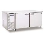 Hoshizaki HUR68A Undercounter Refrigerator w/ 2-Solid Doors, Stainless, 18.8-cu ft