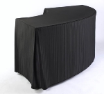 Snap Drape FPFSWYN48SERP BLK Wyndham Fitted Table Cover Set w/ 48-in Radius, Serpentine, Black