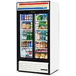 True GDM-33 Glass Sliding Door Merchandiser, Cherry, 33-cu ft