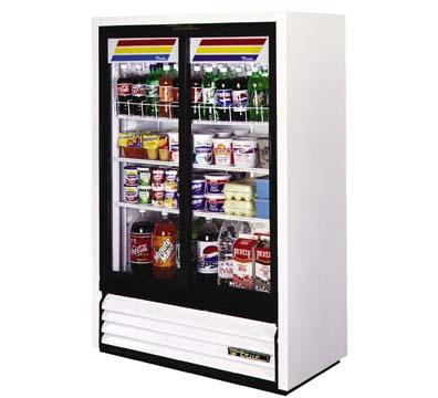 True Refrigeration GDM-33SL-60 Convenience Store Cooler, 2 Sec/Glass Slide Drs, 3 Shelves, 14 cu ft