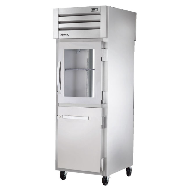 True STG1RPT-1HG1HS1G 27.5" Single Section Pass-Thru Refrigerator, (1) Solid Door, (1) Glass Door, 115v
