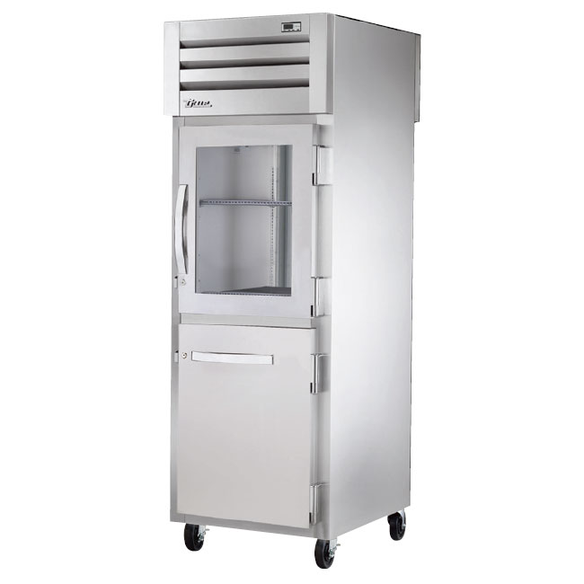 True STG1RPT-1HG1HS1S 27.5" Single Section Pass-Thru Refrigerator, (1) Solid Door, (1) Glass Door, 115v