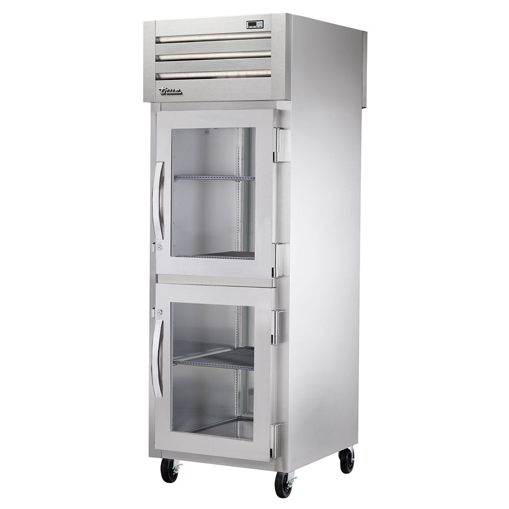 True STG1RPT-2HG-1S 27.5" Single Section Pass-Thru Refrigerator, (2) Glass Door, 115v