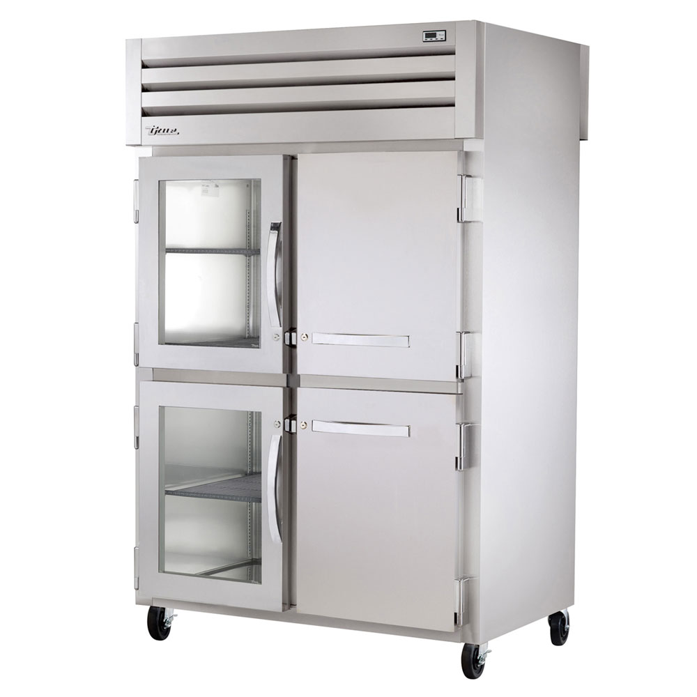 True STG2RPT-2HG2HS2G 52.63" Two Section Pass-Thru Refrigerator, (2) Solid Door & (2) Glass Door, 115v
