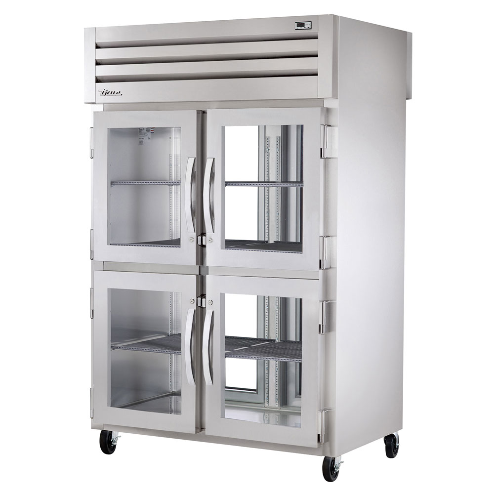 True STG2RPT-4HG-2G 52.63" Two Section Pass-Thru Refrigerator, (4) Glass Door, 115v