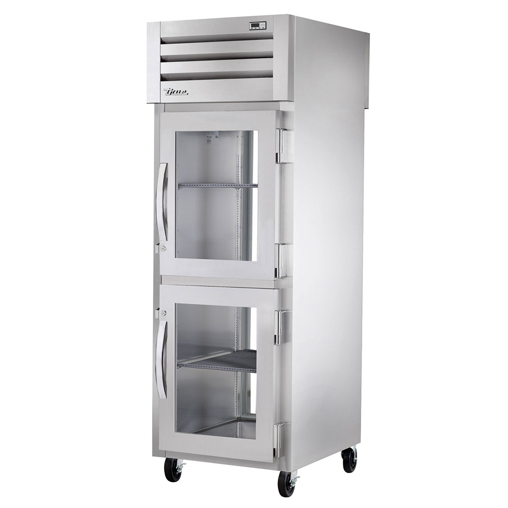 True STR1RPT-2HG-1G 27.5" Single Section Pass-Thru Refrigerator, (2) Glass Door, 115v