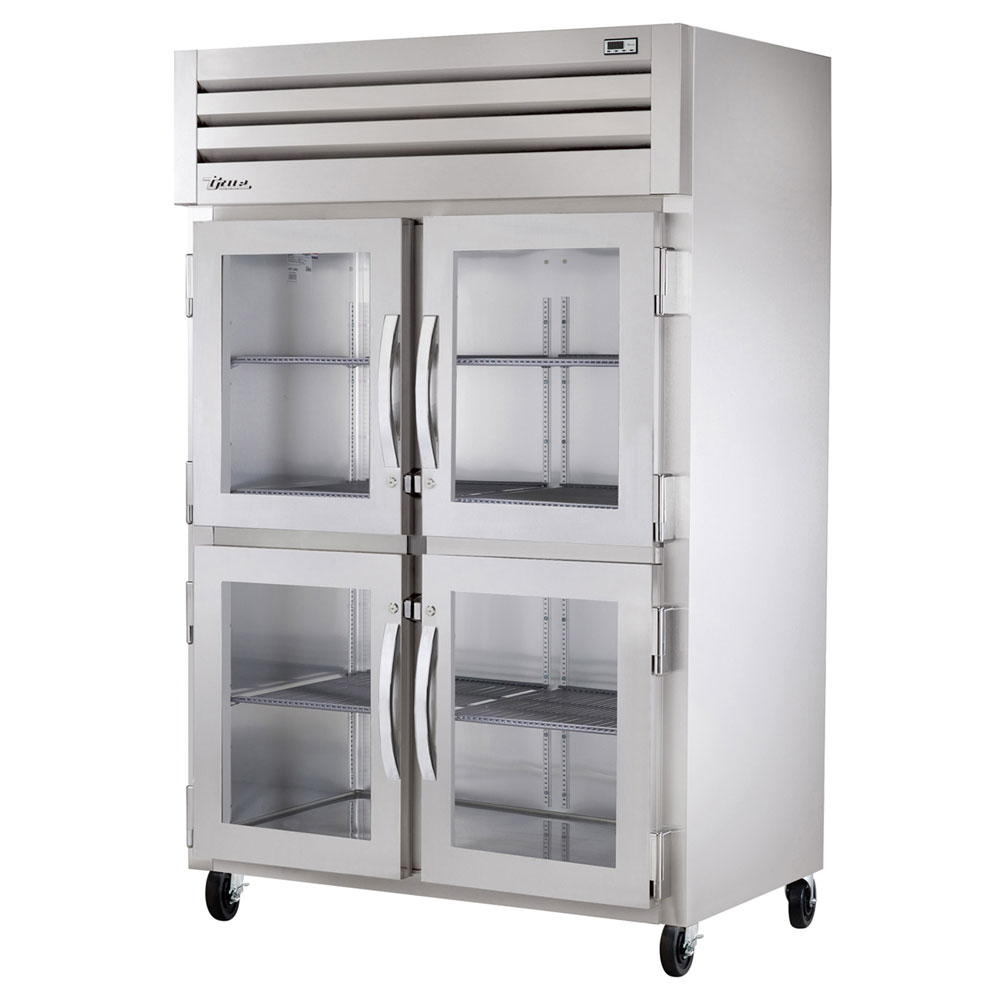 True STR2R-4HG 52.63" Two Section Reach-In Refrigerator, (4) Glass Door, 115v