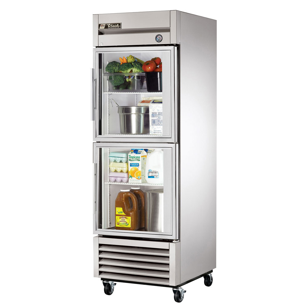 True T-23G-2 27" Single Section Reach-In Refrigerator, (2) Glass Door, 115v