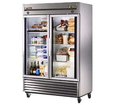 Refrig/Freezer, Reach-in, 2 Section/Glass Doors, 23 Ref/23 Frzr cu ft