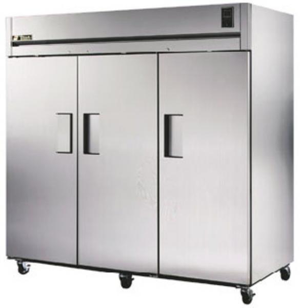 True Refrigeration STA3R-3S 77.75-in Reach-In Refrigerator w/ 3-Solid Doors & Locks, Stainless Exterior