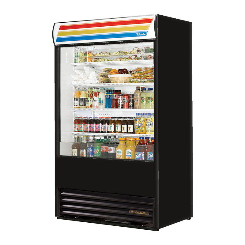 True TAC-48 BLK 48" Vertical Air Curtain Merchandiser - 4-Shelf, Black