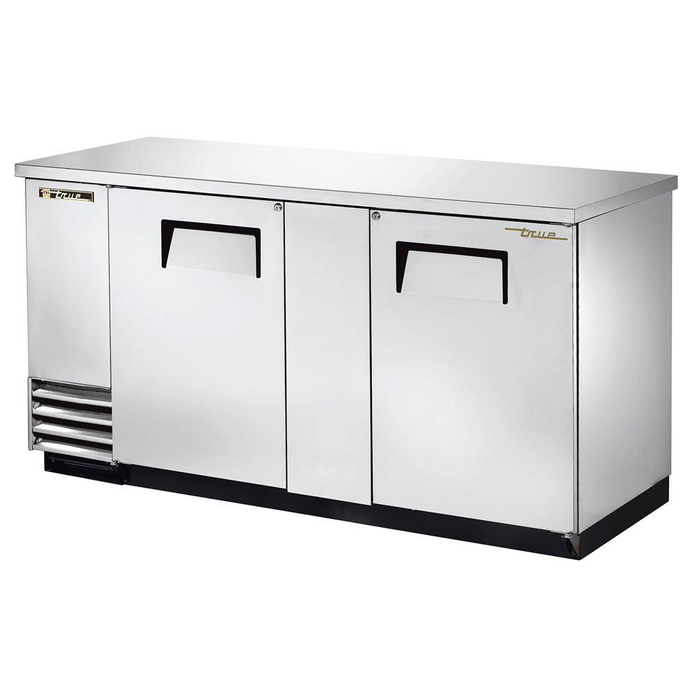 True TBB-3-S 69.13" Bar Refrigerator w/ (2) Section - (2) Glass Swinging Doors, 115v