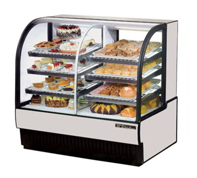 True TCGDZ-50 BLK 51" Curved-Glass Refrigerated Bakery Case - 6-Adjustable Shelves, Black 115v