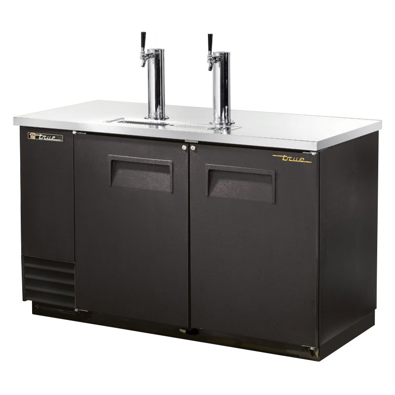 True TDD-2 58.88" Draft Beer System w/ (2) Keg Capacity - (2) Columns, Black, 115v
