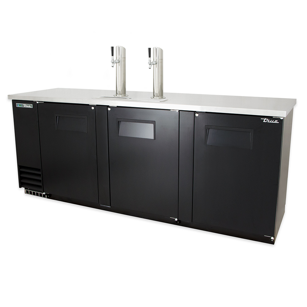 True TDD-4 90.38" Draft Beer System w/ (4) Keg Capacity - (2) Columns, Black, 115v