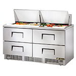 True TFP-64-24M-D4 Refrigerated Sandwich Unit - (4) Wells, (4) Drawers, 1/3HP Compressor, 120v