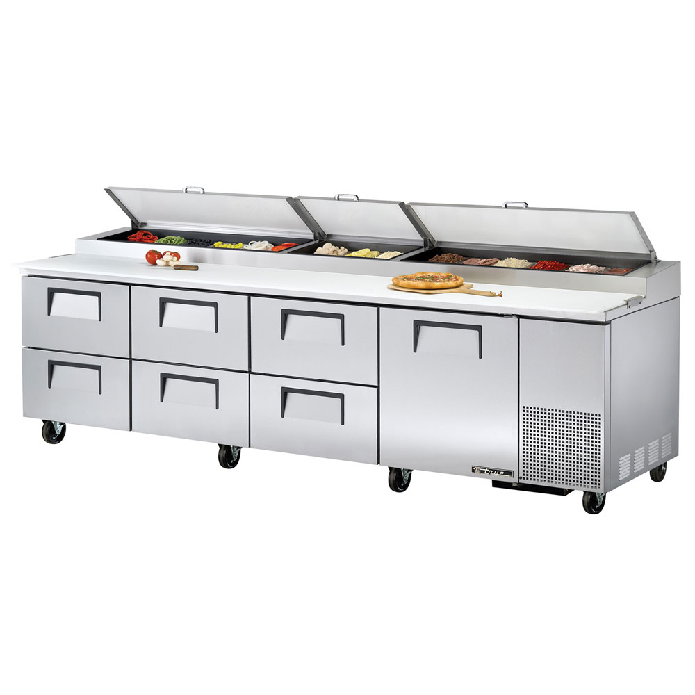 True TPP-119D-6 119.25" Pizza Prep Table w/ Refrigerated Base, 115v