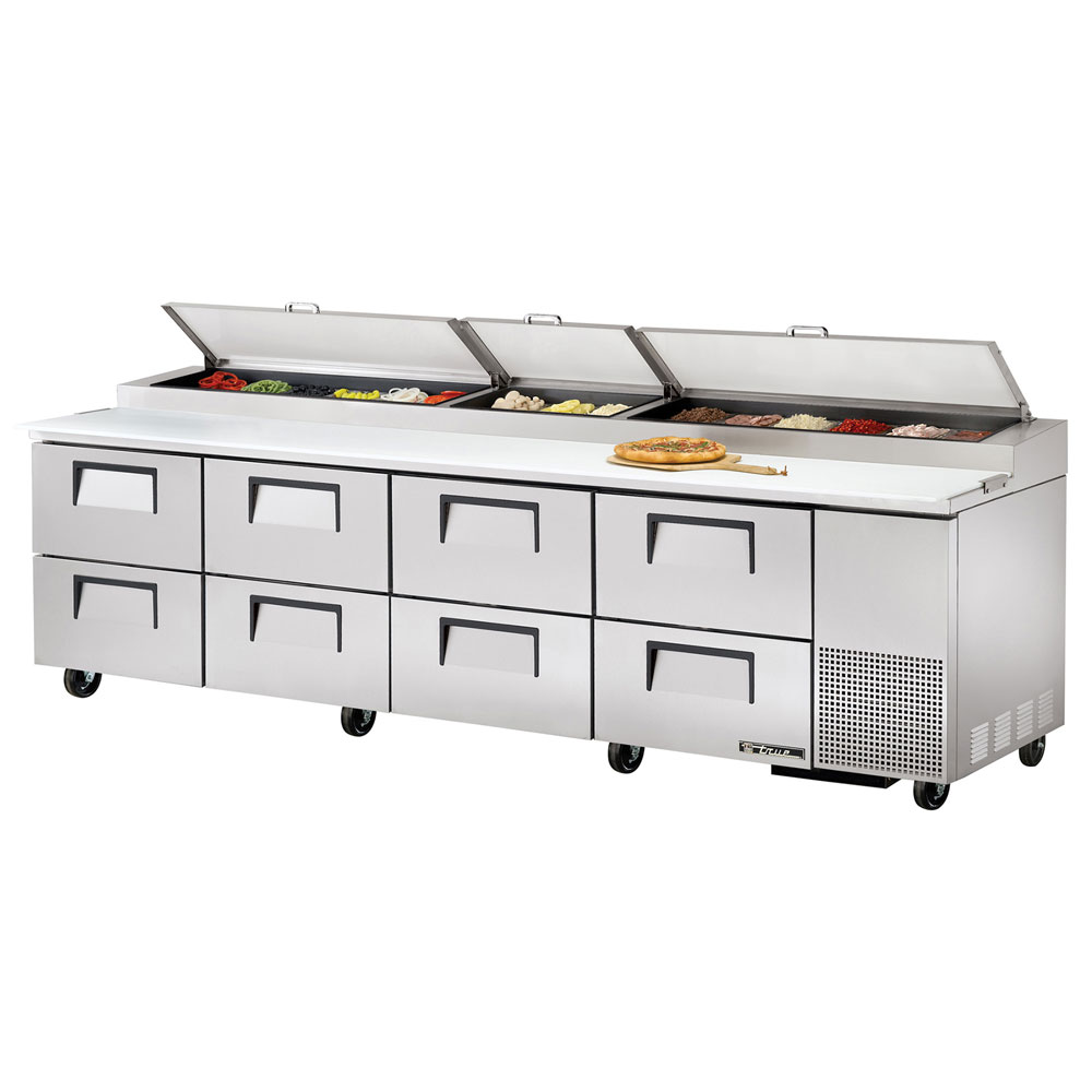 True TPP-119D-8 119.25" Pizza Prep Table w/ Refrigerated Base, 115v