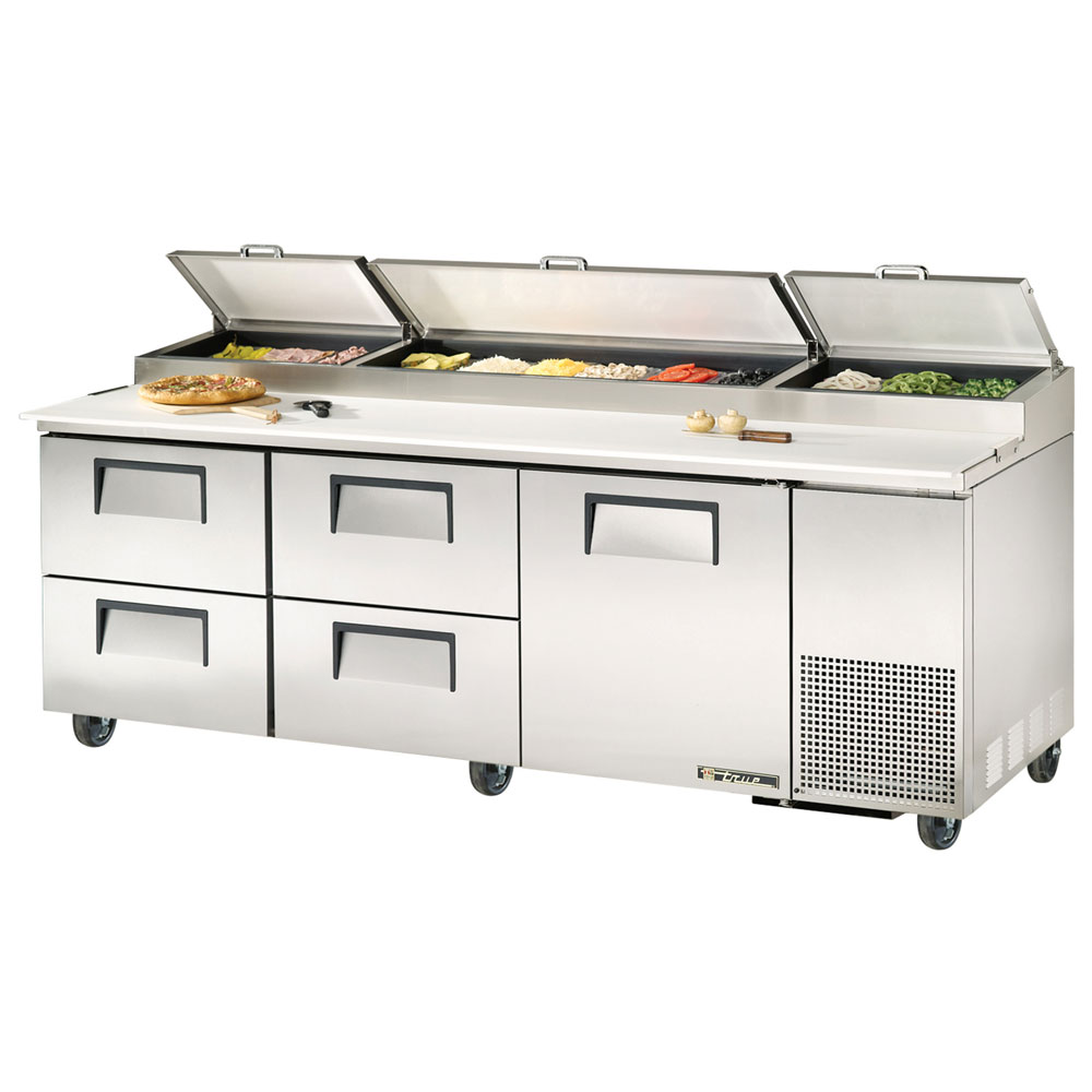 True TPP-93D-4 93.25" Pizza Prep Table w/ Refrigerated Base, 115v