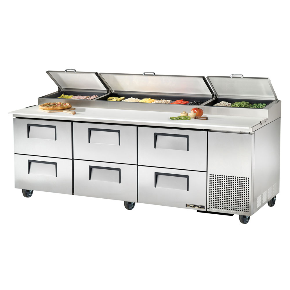 True TPP-93D-6 93.25" Pizza Prep Table w/ Refrigerated Base, 115v