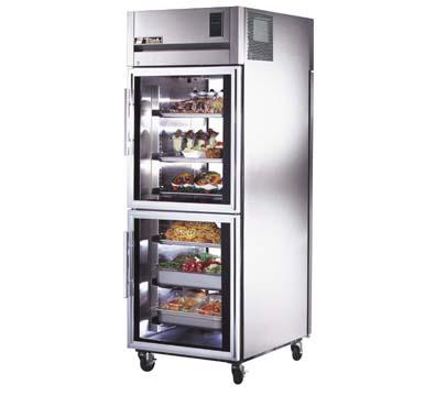True Refrigeration TR1RPT-2HG-1G Pass Thru Refrigerator, Half Glass Front, Glass Rear Door, 31-cuft
