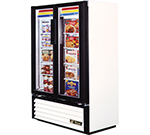 True GDM-35RF WHT Radius Front Merchandiser w/ 2-Glass Hinged Doors & 4-Shelf, 1/3-hp, White