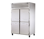53" Reach-In Refrigerator/Freezer - 4-Solid Half Doors, Stainless/Aluminum