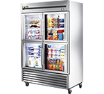 True Refrigeration T-49G-4 54.13-in Reach-In Refrigerator w/ 4-Glass Half Doors, Aluminum Sides