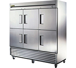 True Refrigeration T-72-6 78.13-in Reach-in Refrigerator w/ 6-Solid Half Doors, Aluminum Sides