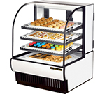 True Refrigeration TCGD-36 WHT 36.88-in Dry Bakery Case w/ Curved Front & Glass Rear Swing Doors, White
