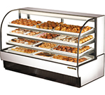 True Refrigeration TCGD-77 WHT 77.88-in Dry Bakery Case w/ Curved Front & Glass Rear Sliding Doors, White