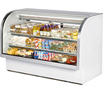 True Refrigeration TCGG-72 72.25-in Deli Case w/ Curved Front & Sliding Glass Rear Doors, White