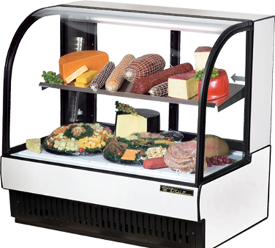 True Refrigeration TCGR-50-CD WHT 50.88-in Cold Deli Display Case w/ Curved Front Glass, White
