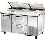 True TPP-60D-2 60.25-in Pizza Prep w/ Solid Door & (8) 1/3-Pan Capacity