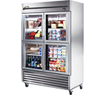 True Refrigeration TS-49G-4 54" Reach-In Refrigerator - 4-Glass Half Doors, All Stainless