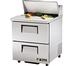 True TSSU-27-8D-2 27.63-in Sandwich Unit w/ (8) 1/6-Pan Capacity & 2-Drawers