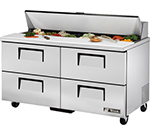 True TSSU-60-16D-4 60.38-in Sandwich Unit w/ (16) 1/6-Pan Capacity & 4-Drawers