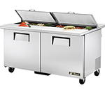 True TSSU-60-16-DS-ST 60.38-in Dual Side Sandwich Unit w/ (16) 1/6-Pan Capacity & 2-Full Doors