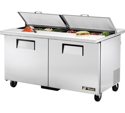 True TSSU-60-16-DS-ST 60" Dual Side Sandwich Unit - Holds (16) 1/6-Pans, 2-Doors