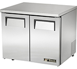 True Refrigeration TUC-36-LP 36.38-in Low Profile Undercounter Refrigerator w/ 2-Solid Doors