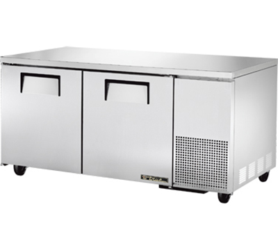 True TUC-67 67" Deep Undercounter Refrigerator - 2-Solid Doors, Aluminum/Stainless