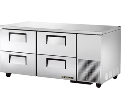 True TUC-67D-4 67" Deep Undercounter Refrigerator - 4-Drawers, Aluminum/Stainless
