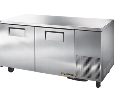 True Refrigeration TUC-67-HD 67.25-in Deep Undercounter Refrigerator w/ 2-Solid Doors, All Stainless