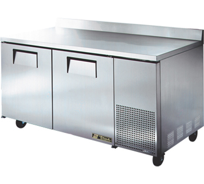 True Refrigeration TWT-67-HD 67.25-in Deep Work Top Refrigerator w/ 2-Solid Doors, All Stainless
