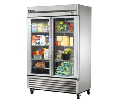 True TS-49G-LD 54.13" Two Section Reach-In Refrigerator, (2) Glass Door, 115v
