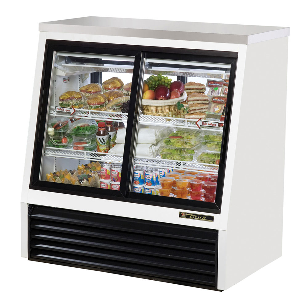 True TSID-48-4 48.5" Self Service Refrigerated Deli Case w/ Straight Glass - (3) Level, 115v